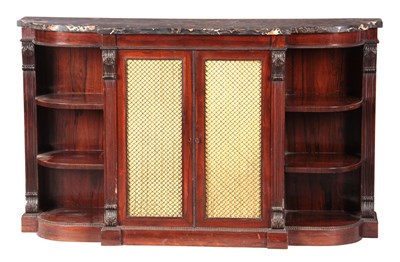 Lot 798 - A GEORGE IV FIGURED ROSEWOOD SIDE CABINET IN...