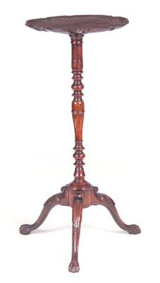 Lot 818 - AN 18TH CENTURY MAHOGANY TABLE with pie crust...