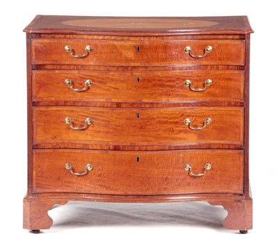 Lot 820 - A GEORGE III TULIPWOOD CROSSBANDED AND INLAID...