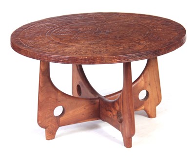 Lot 826 - A 20TH CENTURY TEAK CIRCULAR OCCASIONAL TABLE...