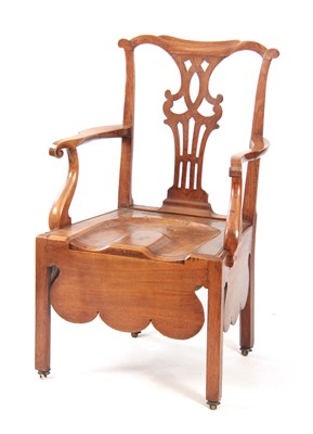 Lot 837 - AN 18TH CENTURY ELM COUNTRY CHIPPENDALE STYLE...