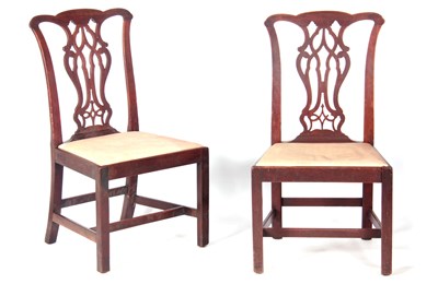 Lot 844 - A PAIR OF GEORGE III MAHOGANY CHIPPENDALE...