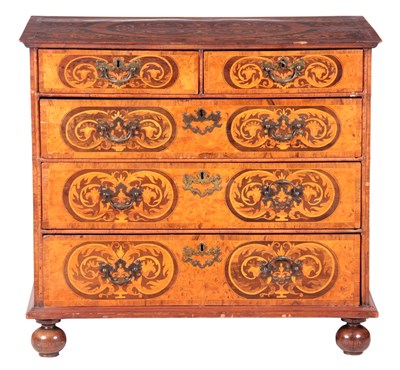 Lot 849 - A WILLIAM AND MARY MARQUETRY AND BURR WALNUT...