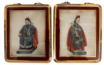 Lot 178 - A PAIR OF LATE 19th CENTURY CHINESE PAINTINGS...