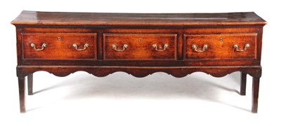 Lot 871 - A LATE 18TH CENTURY LOW-WAISTED OAK DRESSER...