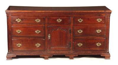 Lot 872 - A GOOD 18TH CENTURY JOINED OAK DRESSER BASE...