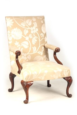 Lot 894 - AN 18TH CENTURY IRISH STYLE GAINSBOROUGH CHAIR...