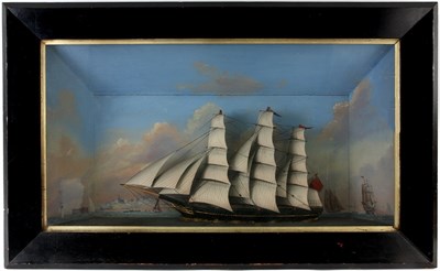 Lot 433 - A LARGE 19TH CENTURY SHIPS DIORAMA the deep...