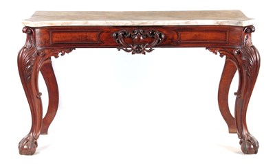 Lot 896 - A REGENCY MAHOGANY SERPENTINE SERVING TABLE...