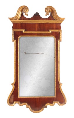 Lot 899 - A GEORGE III PARCEL GILT AND MAHOGANY HANGING...