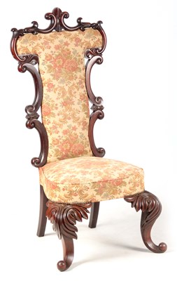 Lot 901 - A 19TH CENTURY ROSEWOOD DRAWING ROOM CHAIR...