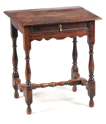 Lot 902 - A LATE 17TH CENTURY OAK SIDE TABLE OF SMALL...