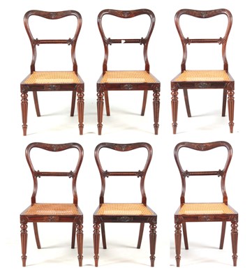 Lot 904 - A FINE SET OF SIX LATE REGENCY ROSEWOOD DINING...