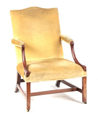 Lot 905 - A GEORGE III MAHOGANY GAINSBOROUGH CHAIR with...