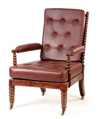 Lot 911 - A REGENCY ROSEWOOD 'BOBBLE' TURNED LIBRARY...