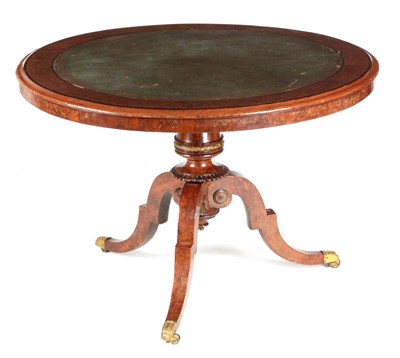 Lot 917 - A STYLISH REGENCY BURR YEW-WOOD CIRCULAR TILT...