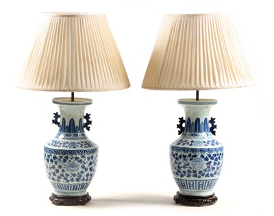 Lot 97 - A LARGE NEAR PAIR OF 19TH CENTURY CHINESE BLUE...