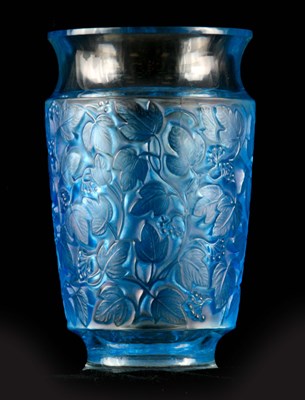 Lot 21a - R LALIQUE, A BLUE STAINED ‘DEAUVILLE’ GLASS...