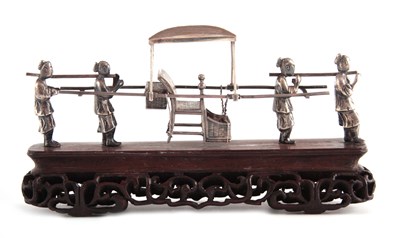 Lot 120 - A LATE 19TH CENTURY CHINESE SILVER SEDAN CHAIR...