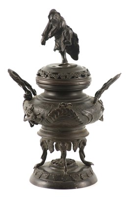 Lot 141 - A LATE 19TH CENTURY CHINESE BRONZE CENSER with...