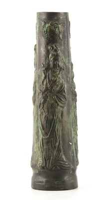 Lot 150 - AN UNUSUAL CHINESE FIGURAL CAST BRONZE VASE of...