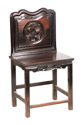 Lot 171 - AN 18TH CENTURY CHINESE HARDWOOD SINGLE CHAIR...