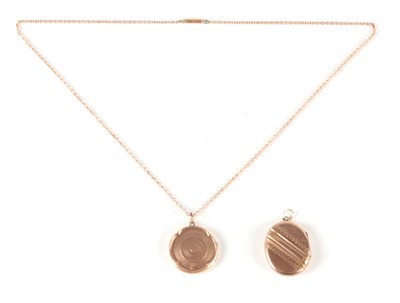 Lot 201 - TWO 9CT ROSE GOLD LOCKETS, one with 9ct rose...