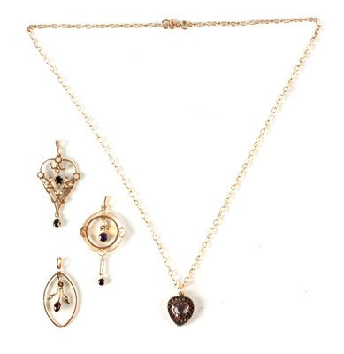 Lot 204 - A COLLECTION OF FOUR 9CT GOLD PENDANTS, ONE...