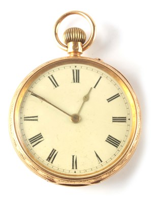 Lot 209 - AN 18CT GOLD OPEN FACED POCKET WATCH with...