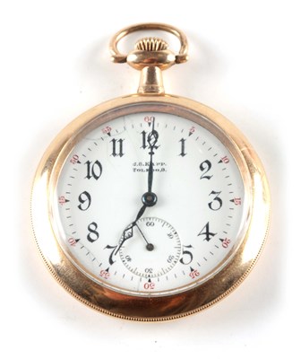 Lot 210 - AN AMERICAN 14CT GOLD OPEN FACED POCKET WATCH...