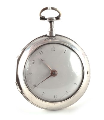 Lot 212 - A GEORGE III SILVER PAIR CASED POCKET WATCH...