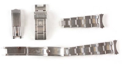 Lot 227 - A VINTAGE STEEL ROLEX OYSTER BRACELET with...