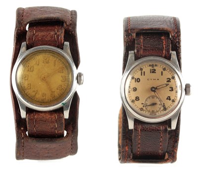 Lot 231 - TWO WW2 MILITARY ISSUE CYMA WRIST WATCHES the...