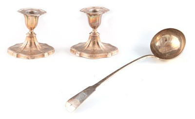 Lot 242 - A GEORGE III SILVER SOUP LADLE with engraved...