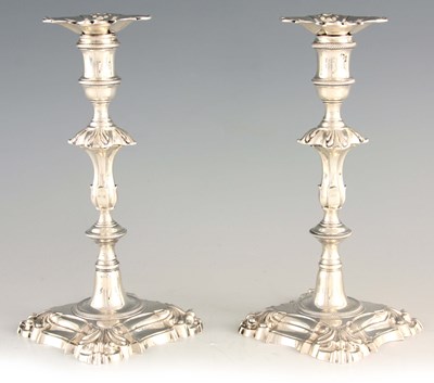 Lot 258 - A PAIR OF GEORGE III SOLID CAST SILVER FOUR...