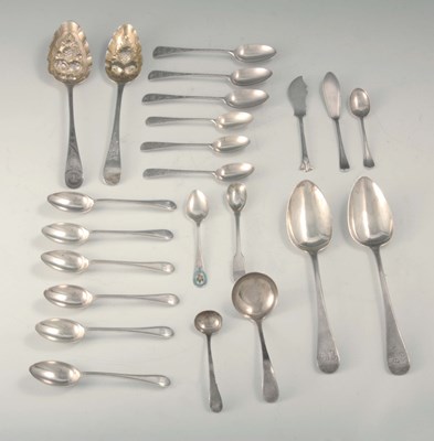 Lot 278 - A COLLECTION OF 21 SILVER SPOONS AND TWO...