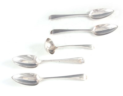 Lot 296 - A SET OF FOUR GEORGE III SILVER TABLESPOONS...