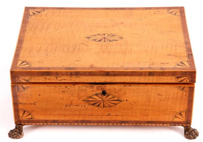 Lot 516 - A GEORGE III SATINWOOD AND MAHOGANY...