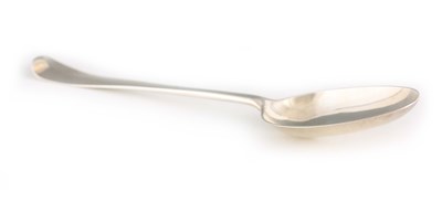 Lot 330 - A GEORGE III RAT-TAIL SILVER TREFID SPOON, by...