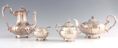 Lot 340 - AN ELIZABETH II FOUR-PIECE SILVER TEA SERVICE...