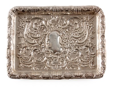 Lot 345 - A GEORGE V ROCOCO STYLE SILVER TRAY of...