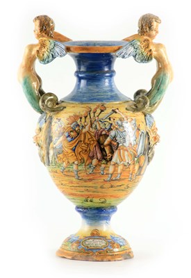 Lot 35 - A LATE 19TH CENTURY ITALIAN MAJOLICA PEDESTAL...