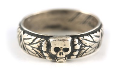 Lot 363 - A 20TH CENTURY NAZI SS THUMB RING with deaths...