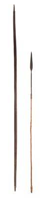 Lot 383 - A 19TH CENTURY AFRICAN THROWING SPEAR with...