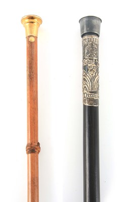 Lot 397 - A 20TH CENTURY WHISKEY DECANTER WALKING STICK...