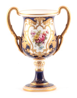 Lot 40 - R BARRATT, A ROYAL CROWN DERBY ROYAL BLUE AND...