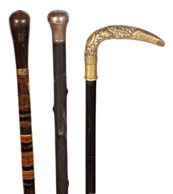 Lot 406 - A SELECTION OF TWO MINIATURE WALKING STICKS...