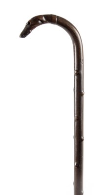 Lot 417 - A 19TH CENTURY RHINO HORN WALKING STICK with...