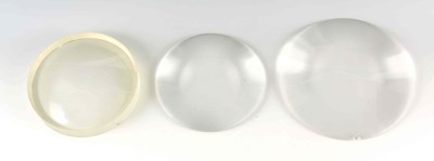 Lot 450 - A COLLECTION OF 3 LARGE MAGNIFYING LENSES two...