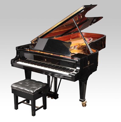 Lot 459 - STEINWAY & SONS AN EBONISED MODEL D CONCERT...